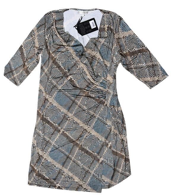 Anatomie Dresses & Skirts - NWT Anatomie Faux Wrap Printed Marine Reptile Plaid Stretch Dress Large